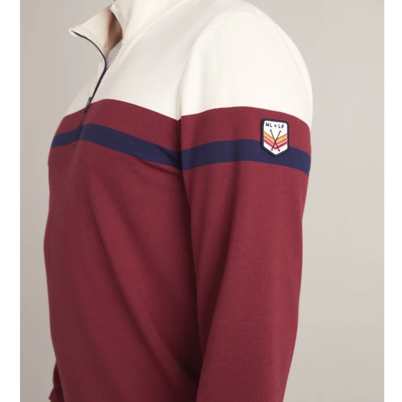 Marine Layer x Lost & Found Cordovan Natural Quarter Zip Pullover Top - Picture 4 of 5